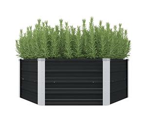 vidaXL Jardinière surélevée Anthracite 129x129x45 cm Acier galvanisé