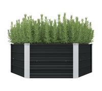 vidaXL Jardinière surélevée Anthracite 129x129x45 cm Acier galvanisé 45723