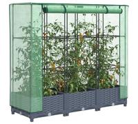 Vidaxl Jardinière Surélevée Avec Housse Aspect Rotin 120x40x123 Cm