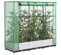 Vidaxl Jardinière Surélevée Avec Housse Aspect Rotin 120x40x123 Cm