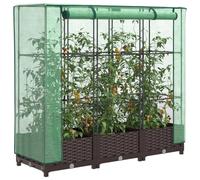 Vidaxl Jardinière Surélevée Avec Housse Aspect Rotin 120x40x123 Cm