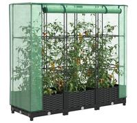 Vidaxl Jardinière Surélevée Avec Housse Aspect Rotin 120x40x123 Cm