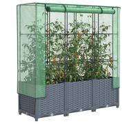 vidaXL Jardinière surélevée 120x40x138 cm avec housse aspect rotin