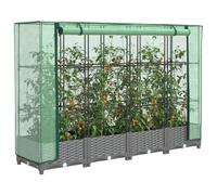 vidaXL Jardinière surélevée avec Housse Aspect rotin 160x40x123 cm, jardinière surélevée de Jardin, bac à Fleurs surélevé, jardinière surélevée avec Aspect rotin