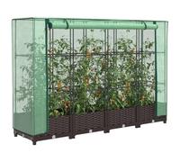 Vidaxl Jardinière Surélevée Avec Housse Aspect Rotin 160x40x123 Cm
