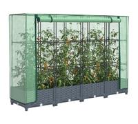 Vidaxl Jardinière Surélevée Avec Housse Aspect Rotin 160x40x123 Cm