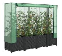 vidaXL Jardinière surélevée avec housse aspect rotin 160×40×138 cm