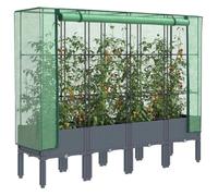 Jardinière Surélevée avec Housse Aspect Rotin Pot de Fleur Jardinage vidaXL
