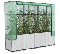 Vidaxl Jardinière Surélevée Avec Housse Aspect Rotin 160x40x153 Cm