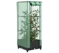Vidaxl Jardinière Surélevée Avec Housse Aspect Rotin 40x40x123 Cm