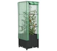 Vidaxl Jardinière Surélevée Avec Housse Aspect Rotin 40x40x139 Cm