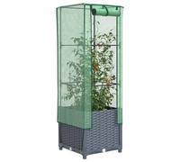 Vidaxl Jardinière Surélevée Avec Housse Aspect Rotin 40x40x139 Cm