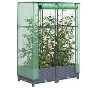 vidaXL Jardinière surélevée avec Housse Aspect rotin 80x40x123 cm, jardinière surélevée de Jardin, bac à Fleurs surélevé, jardinière surélevée avec Aspect rotin