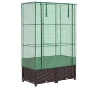 vidaXL Jardinière surélevée avec housse aspect rotin 80 x 40 x 138 cm