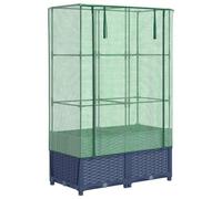 vidaXL Jardinière surélevée bac à fleurs avec housse aspect rotin 80x40x138 cm