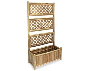 vidaXL Jardinière surélevée avec treillis en bambou résistant aux intempéries pour jardin, fleurs, légumes, plantes grimpantes, meubles de terrasse
