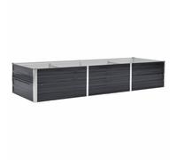 vidaXL Bac de Jardin en Acier Galvanisé 240x80x45 cm, Anthracite, Fond Ouvert, Bac à Fleurs et Légumes, DIY 45727