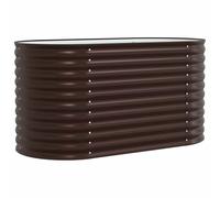Jardinière En Bois Brun Vidaxl 160x80x81 Cm En Acier Galva