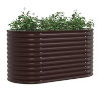 Jardinière En Bois Brun Vidaxl 160x80x81 Cm En Acier Galva