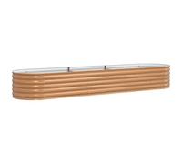 Vidaxl Lit De Jardin Surélevé Marron Avec Look Bois 320x80x44 Cm En Acier Marron