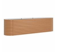 vidaXL Jardinière surélevée Marron 320 x 80 x 81 cm Acier, Bac de Jardin en métal, Pot Moderne, Robuste, relevé, extérieur, Acier Rustique pour légumes.