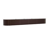 vidaXL Jardinière surélevée Marron 400 x 80 x 44 cm Acier, Bac de Jardin en métal, Pot Moderne, Robuste, relevé, extérieur, Acier Rustique pour légumes.