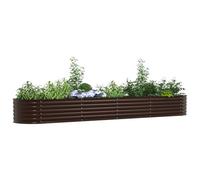 vidaXL Jardinière surélevée Marron 400 x 80 x 44 cm Acier, Jolie jardinière en Acier, déco Moderne pour Le Jardin, lit Floral surélevé, résistant pour terrasses