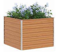 vidaXL Jardinière surélevée Marron Clair 100 x 100 x 77 cm, Aménagement de Jardin et de terrasse, Style Industriel, mobilier Durable pour l'extérieur, Options fonctionnelles et élégantes