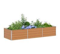 vidaXL Jardinière surélevée Marron Clair 240 x 80 x 45 cm, Aménagement de Jardin et de terrasse, Style Industriel, mobilier Durable pour l'extérieur, Options fonctionnelles et élégantes