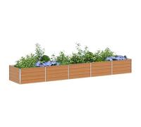 vidaXL Jardinière surélevée Marron Clair 400 x 80 x 45 cm, Aménagement de Jardin et de terrasse, Style Industriel, mobilier Durable pour l'extérieur, Options fonctionnelles et élégantes