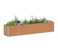 vidaXL Jardinière surélevée Marron Clair 400 x 80 x 77 cm, Aménagement de Jardin et de terrasse, Style Industriel, mobilier Durable pour l'extérieur, Options fonctionnelles et élégantes