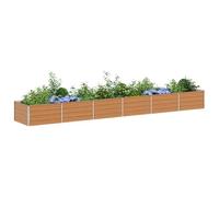 vidaXL Jardinière surélevée Marron Clair 480 x 80 x 45 cm, Aménagement de Jardin et de terrasse, Style Industriel, mobilier Durable pour l'extérieur, Options fonctionnelles et élégantes
