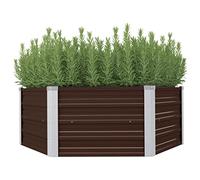 vidaXL Jardinière Surélevée Pot à Fleurs Cache-Pot Pot à Plante Bac à Plante Véranda Jardin Balcon Patio Terrasse Cour Extérieur 129x129x46 cm Acier