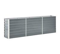 vidaXL Lit Surélevé Pot de Fleurs Bac à Plante Pot de Plante Bac de Fleurs Jardinière Jardin Extérieur Acier Galvanisé 240x40x77 cm Gris