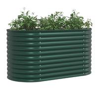 vidaXL Jardinière surélevée Vert 160 x 80 x 81 cm Acier, Jolie jardinière en Acier, déco Moderne pour Le Jardin, lit Floral surélevé, résistant pour terrasses