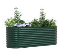 Jardinière - vidaXL - Acier galvanisé - Ovale - 240x80x81 cm - Résistant à la rouille