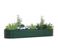 vidaXL Bac surélevé Jardin 320x80x44 cm Acier galva Vert
