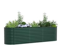 vidaXL Jardinière surélevée Vert 320 x 80 x 81 cm Acier, Jolie jardinière en Acier, déco Moderne pour Le Jardin, lit Floral surélevé, résistant pour terrasses