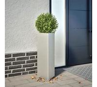 vidaXL Jardinière triangulaire 30x26x75 cm acier inoxydable 851151 Blanc G