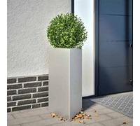 vidaXL Jardinière triangulaire 40x40x75 cm acier galvanisé 851167 Blanc G