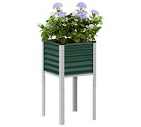 Jardinière vert 45x45x88 cm acier, jardinière d'extérieur, bac à fleurs, bac à tomates, jardinière de terrasse, bac à 4008963