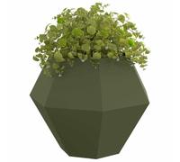 vidaXL Jardinière bac à fleurs Vert Olive 100 x 100 x 80 cm Acier rectangulaire