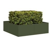Vidaxl Jardinière Vert Olive 100x100x30 Cm Acier