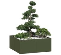 Vidaxl Jardinière Vert Olive 100x100x40 Cm Acier