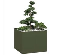 Vidaxl Jardinière Vert Olive 100x100x80 Cm Acier