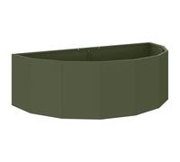 vidaXL Jardinière Vert Olive 120 x 60 x 35 cm Acier, Jardinier en Acier, Support de Plantes, déco extérieure, Pot Durable, Accent de Serre, Pot terrasse