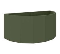 vidaXL Jardinière Vert Olive 120 x 60 x 50 cm Acier, Jardinier en Acier, Support de Plantes, déco extérieure, Pot Durable, Accent de Serre, Pot terrasse