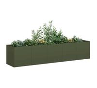vidaXL Jardinière Vert olive 200x40x40 cm Acier laminé à froid
