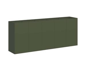 vidaXL Jardinière Vert Olive 200x40x80 cm Acier laminé à Froid, Pot de Fleurs, Support de Plantes, lit surélevé, Support de jardinière, bac à Plantes