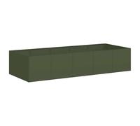 vidaXL Jardinière Vert Olive 200x80x40 cm Acier, Pot de Fleurs, Support de Plantes, lit surélevé, Support de jardinière, bac à Plantes